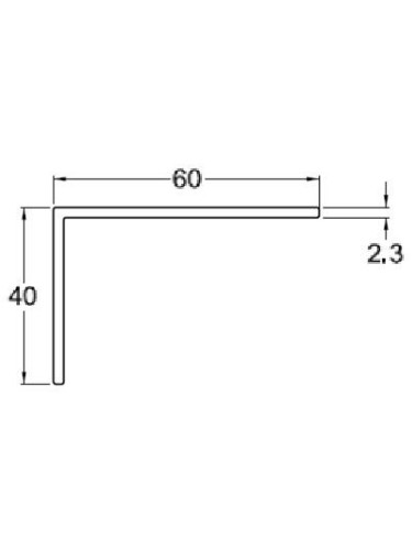 Cornière PVC 40 x 60 x 2 mm (longueur 2m) beige RAL 1015