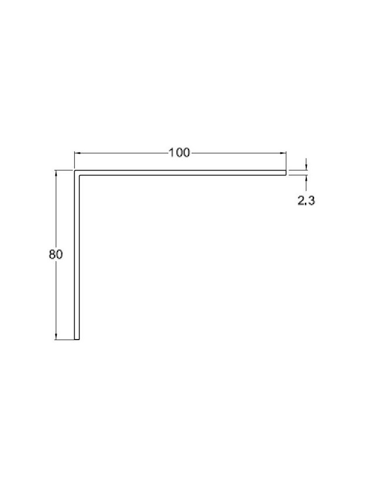 Cornière PVC 100 x 80 x 2,3 mm (longueur 2,5m) beige RAL 1015