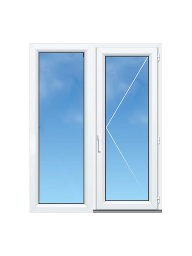 Porte-Fenêtre PVC 1 Vantail avec Fixe à Gauche sur Mesure – Gamme Élégance