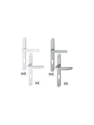 Double béquille sur plaque à saillie réduite extérieur inox avec 2 vis M4x80
