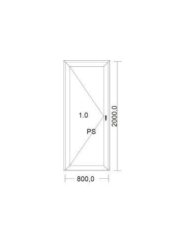 Porte de Service standard PVC blanche poussant droit pour tableau 200 x 80