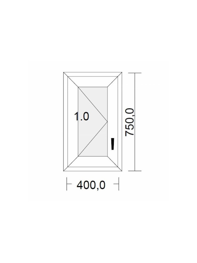 Fenêtre PVC 1 vantail à la française blanche pour tableau 75 x 40 cm tirant gauche