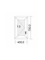 Fenêtre PVC 1 vantail à la française blanche pour tableau 75 x 40 cm tirant gauche