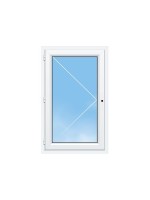 Fenêtre PVC 1 vantail à la française blanche pour tableau 75 x 40 cm tirant droit