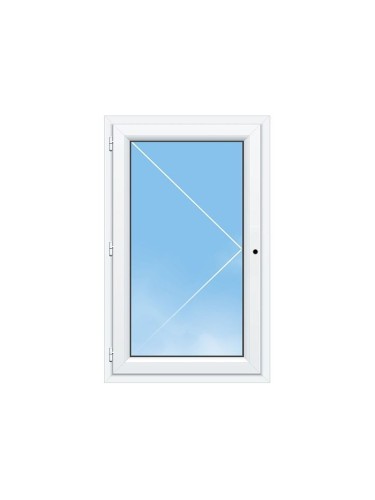 Fenêtre PVC 1 vantail à la française blanche pour tableau 75 x 60 cm tirant droit