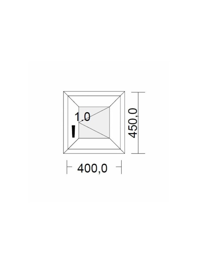 Fenêtre PVC 1 vantail standard pour tableau 45 x 40 cm tirant droit
