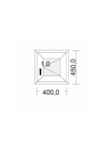 Fenêtre PVC 1 vantail standard pour tableau 45 x 40 cm tirant droit