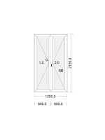 Porte fenetre PVC blanche pour tableau 215 x 120 cm