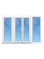 Porte-Fenêtre PVC 3 Vantaux (Vantail Seul à Gauche) avec Fixe Latéral sur Mesure – Gamme Élégance