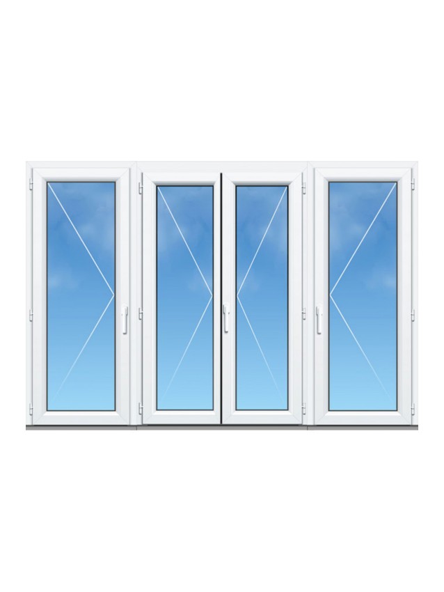 Porte-Fenêtre PVC 4 Vantaux sur Mesure – Gamme Élégance