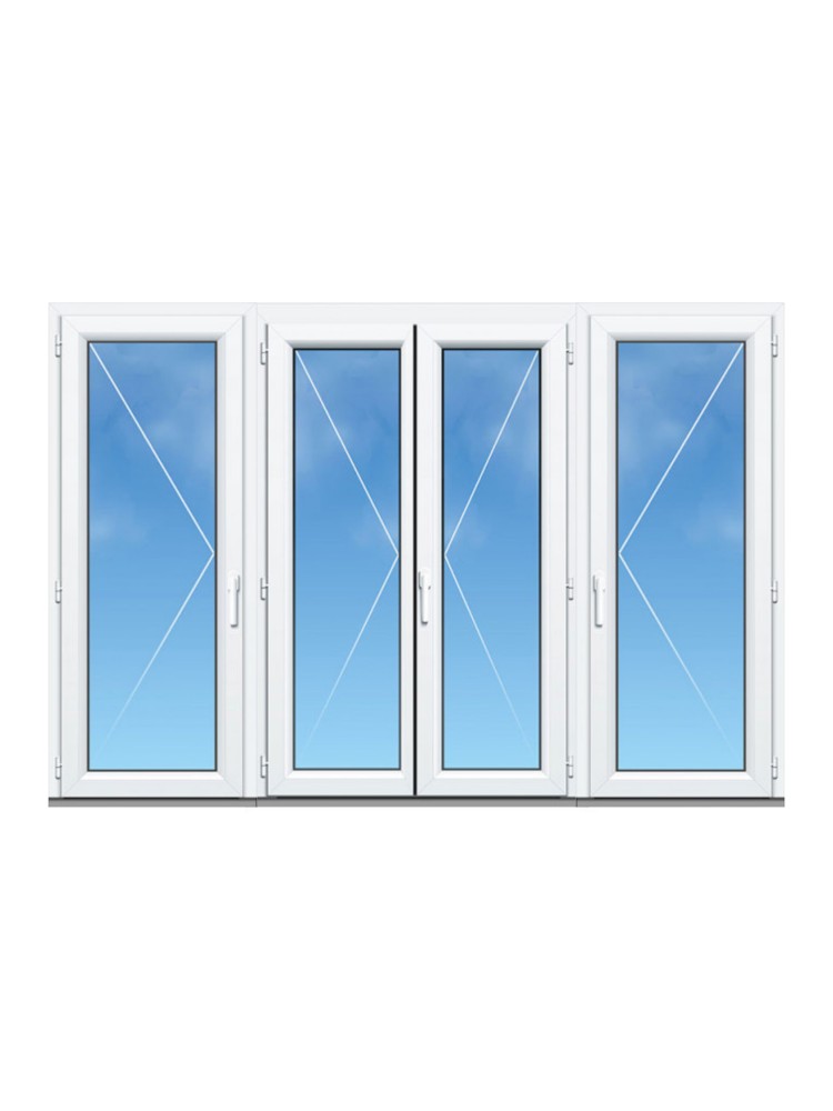 Porte-Fenêtre PVC 4 Vantaux sur Mesure – Gamme Élégance