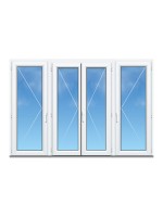 Porte-Fenêtre PVC 4 Vantaux sur Mesure – Gamme Élégance