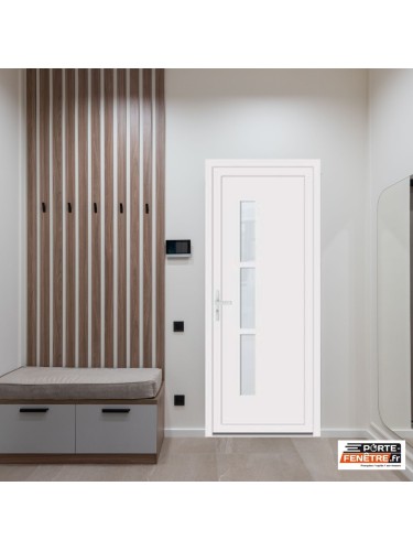 Porte d’entrée PVC JULINE – Gamme Contemporaine – Design moderne & grand vitrage dépoli