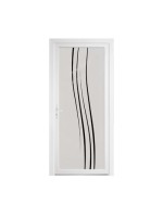 Porte d’entrée PVC LOREN – Gamme Glass – Entièrement vitrée décor dépoli & motif transparent
