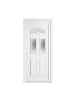 Porte d’entrée PVC NAPY Vitrée – Panneau mouluré & vitrage Delta – Gamme Élégance Tradition