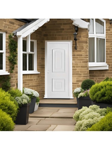 Porte d’entrée PVC BIRDY – Panneau plein mouluré – Gamme Élégance Tradition