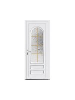 Porte d’entrée PVC MOLY Vitrée – Panneau mouluré & vitrage Delta – Gamme Élégance Tradition