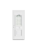Porte d’entrée PVC DIPSY Vitrée – Panneau mouluré & vitrage Delta – Gamme Élégance Tradition