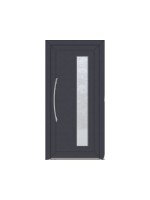 Porte d’entrée PVC ELISA sur mesure – Vitrage grands carrés & option inox – Gamme Élégance