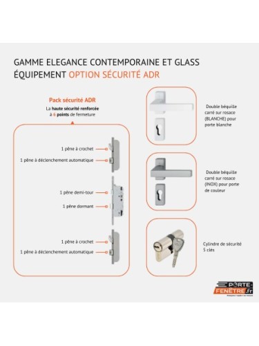 Porte d’entrée PVC IRIS Style Glass – Panneau entièrement vitré dépoli – Gamme Élégance Style Glass