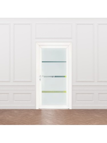 Porte d’entrée PVC MATHILDE Style Glass – Vitrage dépoli lignes horizontales – Gamme Élégance Style Glass