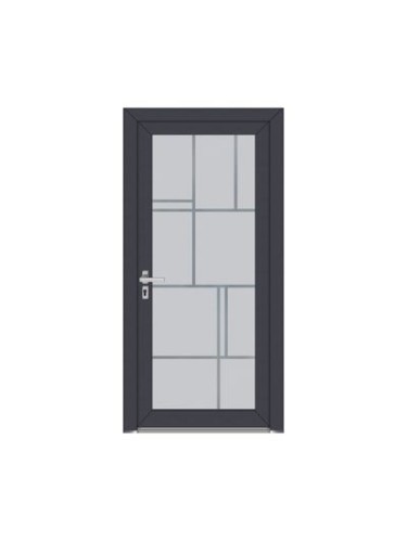 Porte d’entrée PVC MARGAUX Style Glass – Vitrage dépoli motifs géométriques – Gamme Élégance Style Glass