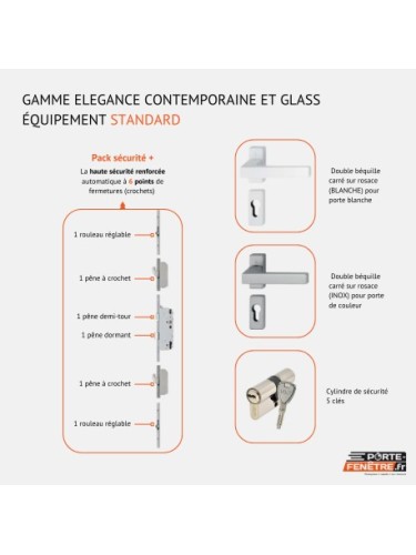 Porte d’entrée PVC CAPUCINE Style Glass – Vitrage dépoli décor harmonieux – Gamme Élégance Style Glass