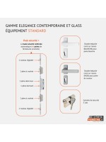 Porte d’entrée PVC CLÉMENCE Style Glass – Vitrage dépoli décor contemporain – Gamme Élégance Style Glass