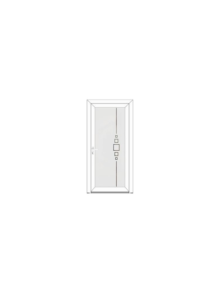 Porte d’entrée PVC CLÉMENCE Style Glass – Vitrage dépoli décor contemporain – Gamme Élégance Style Glass