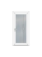 Porte d’entrée PVC CLÉMENCE Style Glass – Vitrage dépoli décor contemporain – Gamme Élégance Style Glass