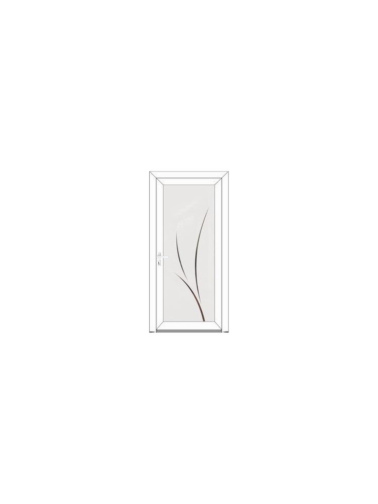 Porte d’entrée PVC VALENTINE Style Glass – Vitrage dépoli décor stylisé – Gamme Élégance Style Glass