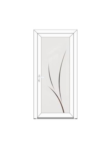 Porte d’entrée PVC VALENTINE Style Glass – Vitrage dépoli décor stylisé – Gamme Élégance Style Glass
