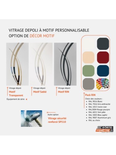 Porte d’entrée PVC APOLLINE Style Glass – Vitrage dépoli décor subtil – Gamme Élégance Style Glass