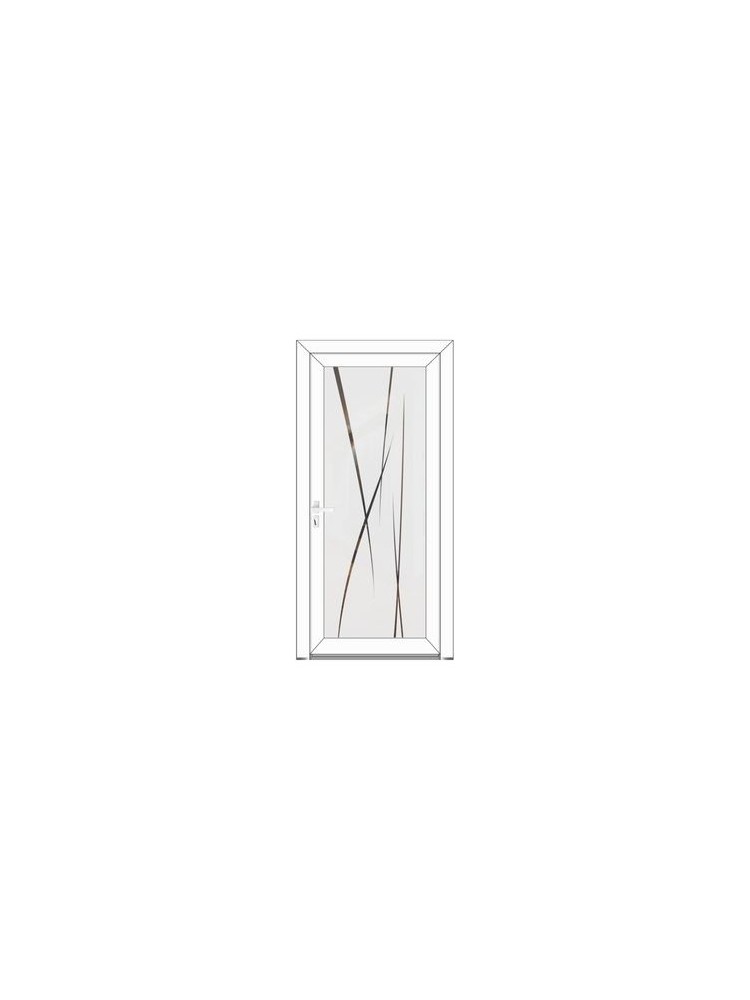 Porte d’entrée PVC HORTENSE Style Glass – Vitrage dépoli décor naturel – Gamme Élégance Style Glass