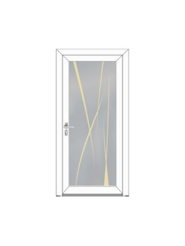 Porte d’entrée PVC HORTENSE Style Glass – Vitrage dépoli décor naturel – Gamme Élégance Style Glass