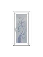 Porte d’entrée PVC ROMANE Style Glass – Vitrage dépoli motif plante tortueuse – Gamme Élégance Style Glass