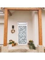 Porte d’entrée PVC MORGANE Style Glass – Vitrage dépoli motif végétal & arabesques – Gamme Élégance Style Glass