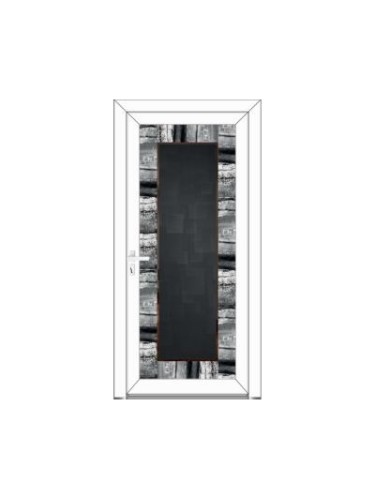 Porte d’entrée PVC EMMA Style Créateur – Verre trempé effet de matière gris – Gamme Élégance Style Créateur