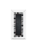 Porte d’entrée PVC EMMA Style Créateur – Verre trempé effet de matière gris – Gamme Élégance Style Créateur