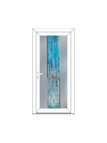 Porte d’entrée PVC LISE Style Créateur – Verre trempé & œuvre abstraite rouge/noir – Gamme Élégance Style Créateur