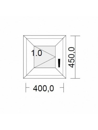 Fenêtre PVC 1 vantail standard  pour tableau 45 x 40 cm tirant gauche